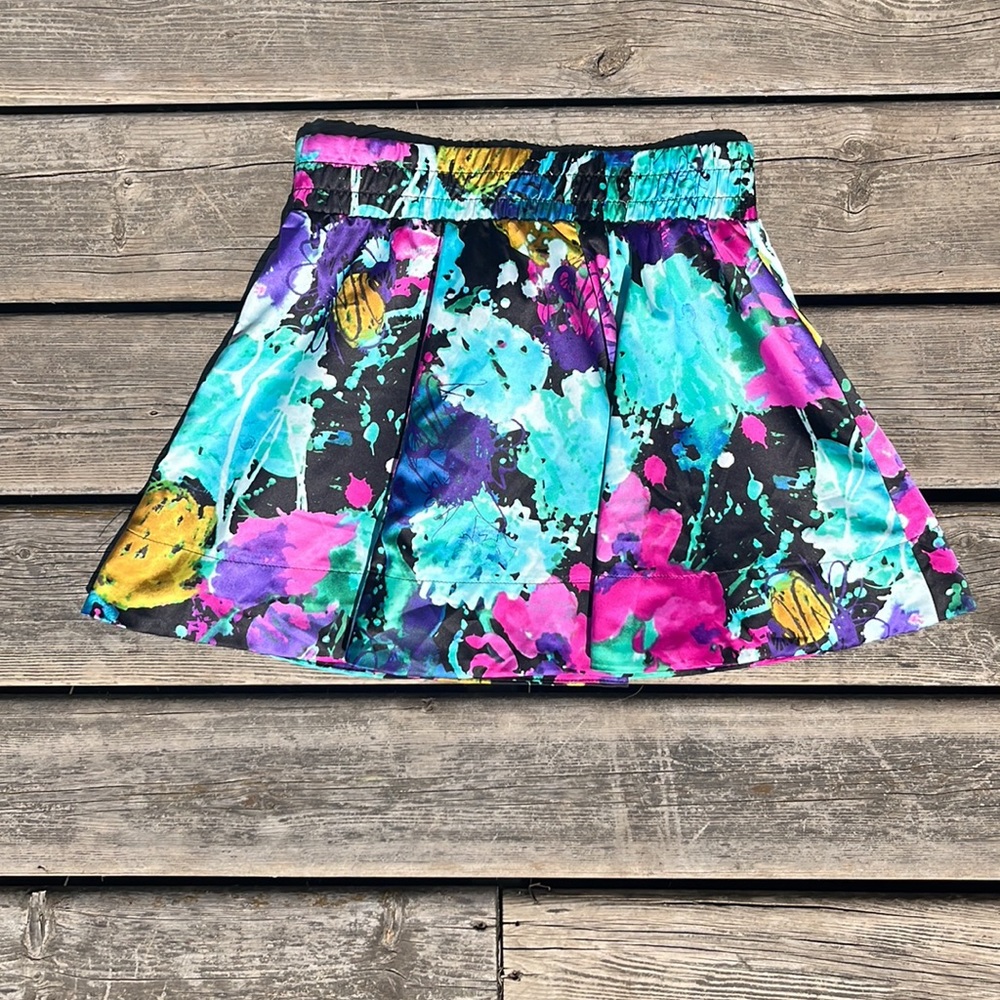Paint Splatter Pattern Circle Mini Skirt - Picture 2 of 5